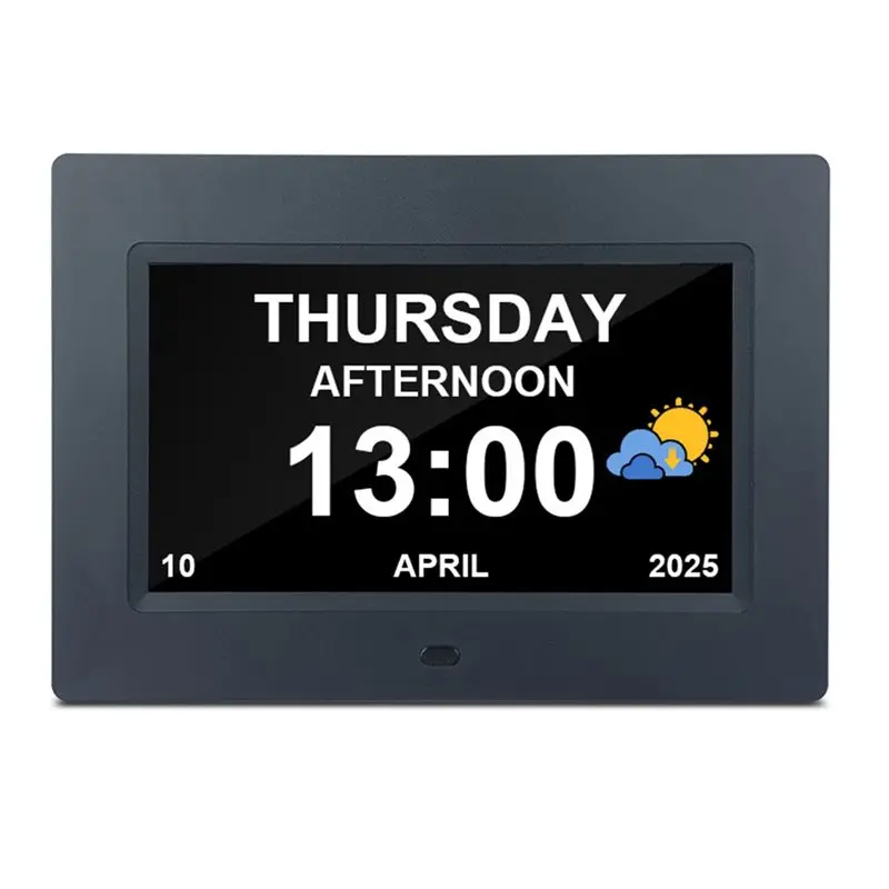 AA08-Electronic Clock HD Digital Photo Frame Alarm Clock Standalone Advertising Machine EU Plug