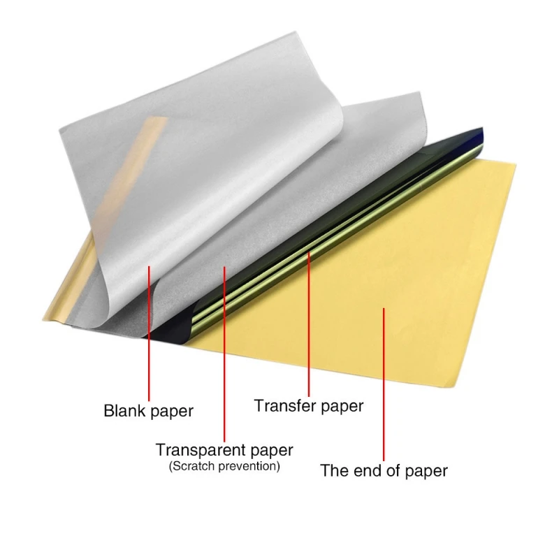 10PCS Tattoo Transfer Papier A4 Größe 4 Schichten Freehand Tattoo Transfer Maschine Thermische Kopierer Schablone Papier Qualität Schablone – Detail 2