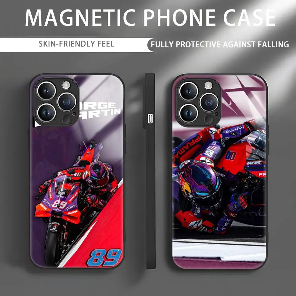 

Чехол для телефона Moto NO.89 J-JorgeS M-Martin для iPhone 16, 15, 14, 13, 12, 11 X XR XS 8 Plus Mini Pro Max, стеклянный магнитный чехол