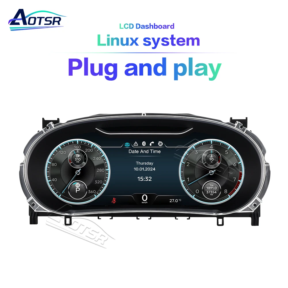 Digital Cluster For Bentley GT Continental Flying Spur 2012-2017 Dashboard Virtual Cockpit Instrument Auto Speed Meter Screen