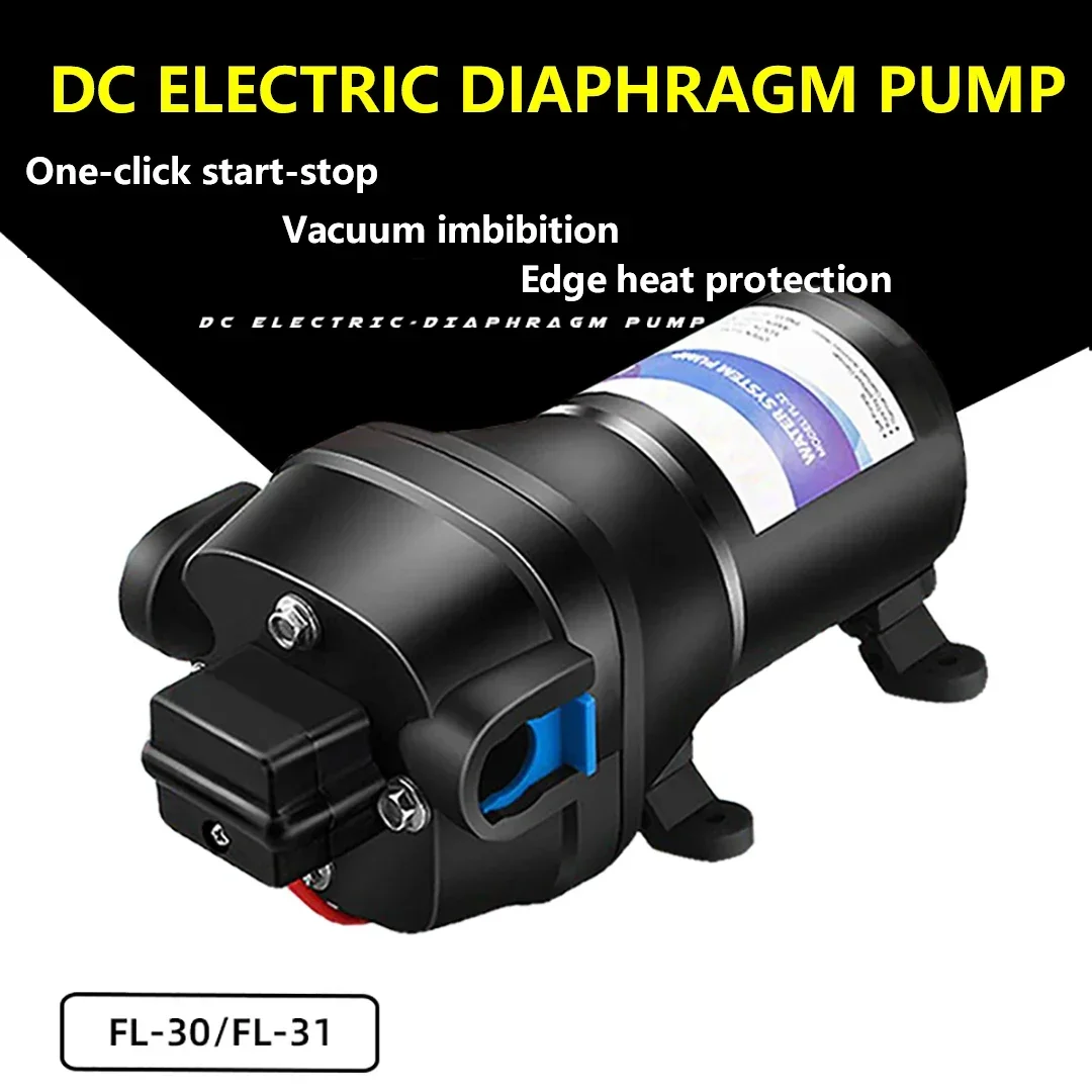 DC 12V 24V 220V Motorhome Yacht Water Pump Diaphragm Self-priming Booster Vacuum Reciprocating Marine Black High Pressure Pump