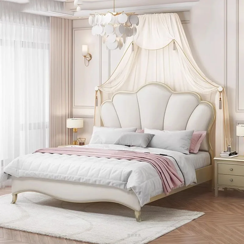 

Wood Mattress Bed Light Double Luxury French French Bed Lamp Sheets Princess Somieres Y Marcos De Cama Bedroom Set Furniture