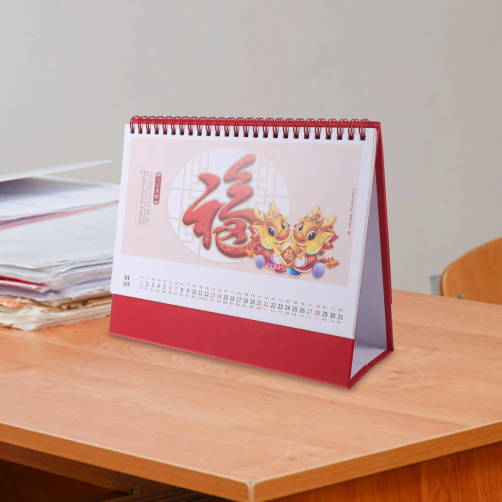 2024 Desk Calendar Desktop Medium St Household Decorative Daily Mini Vertical Office Bright Simple Color Design