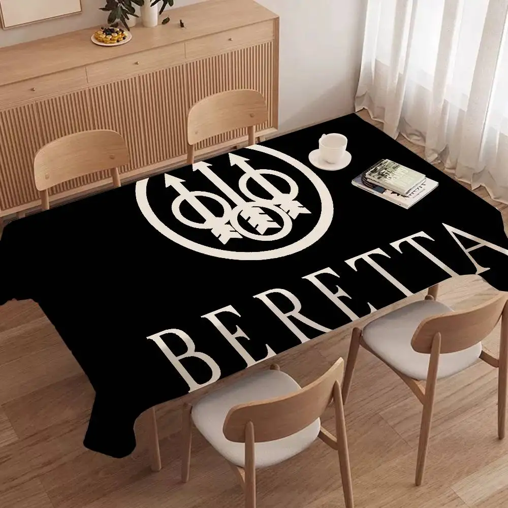 G-Gun B-Beretta Tablecloth Table Cover Christmas Picnic Party Birthday Wedding Waterproof Desk Cloth Table Decor