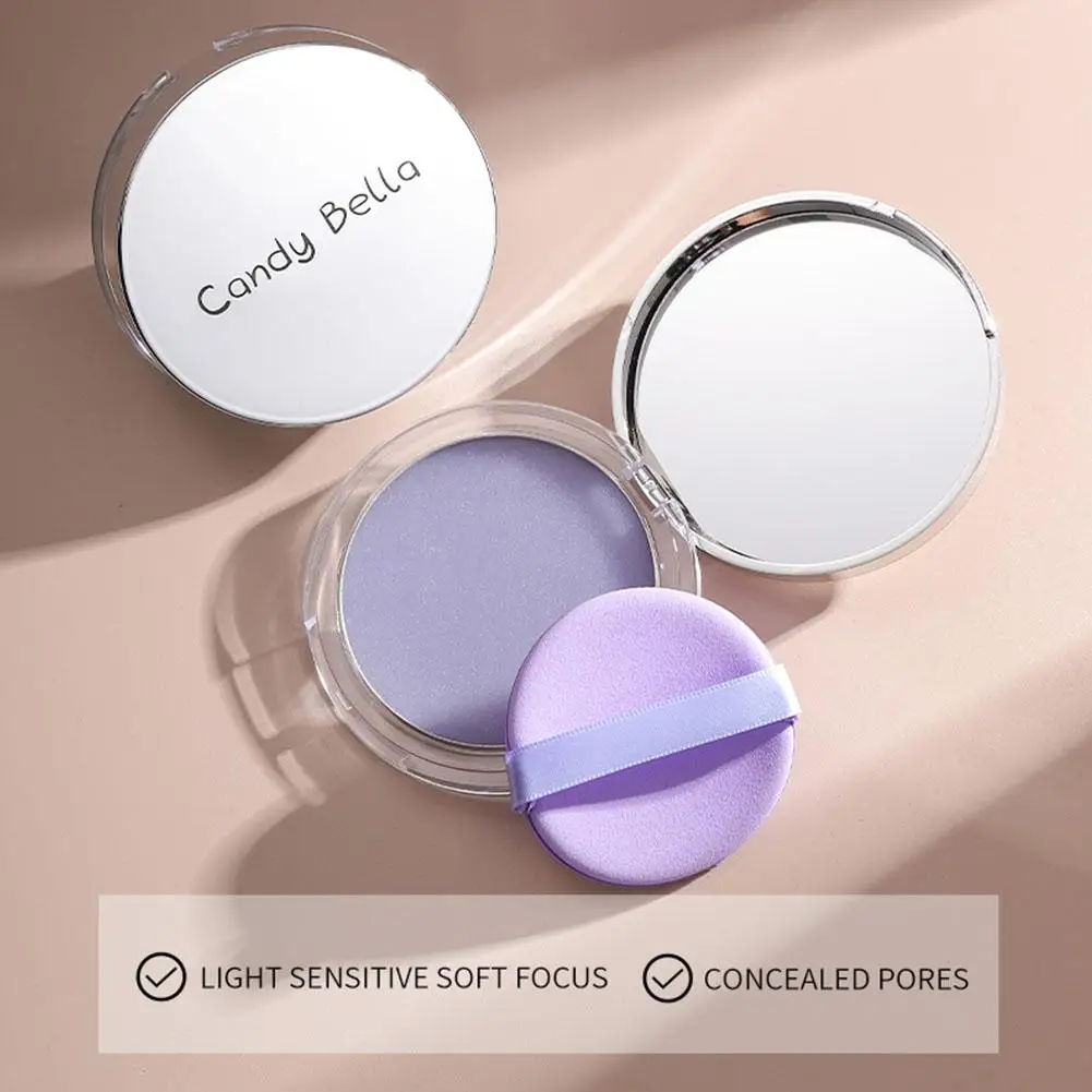 Lavender Pressed Powder Matte Powder Lasting Oil Control Full Coverage Face Compact Setting Powder Makeup Foundation Cosmetics