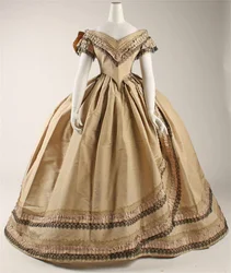 1850s Dress Civil War Everyday Dress Victorian Edwardian Costume Tea Dress Women Vintage Southern Belle Wedding Dress Ball Gown