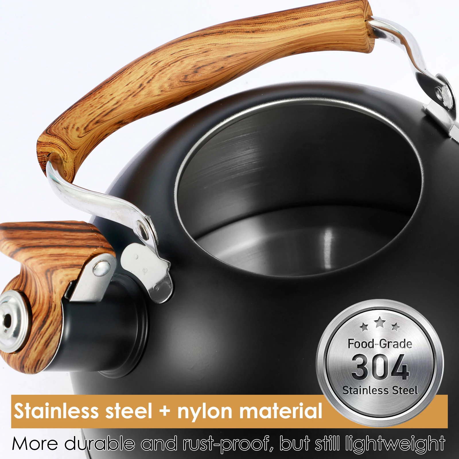 2.5/3L nerez ocel píšťala var stovetop čaj rychlovarná konvice pro provést čaj heat-resistant ovládat plyn indukce sporáky čaj kettles