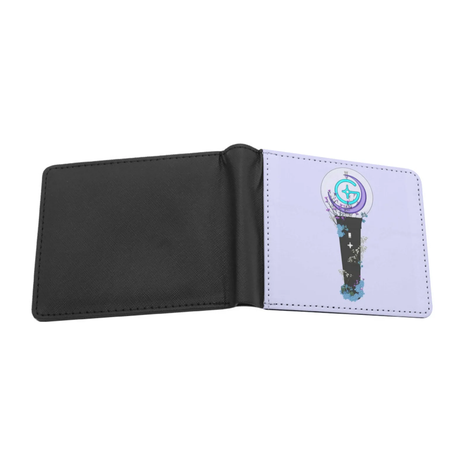 Gfriend Floral Lightstick Kpop Short Wallet Pu Leather Women Men's Purse Credit Card Holder Cash Wallet Gfriend Kpop Lightstick