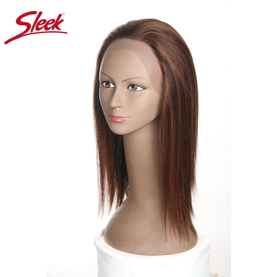 Sleek Brazilian Straight Lace Front Human Hair Wigs Brown 33# Blonde Highlight F1B/30 Red 99J Color Wig 13X4 Lace Frontal Wigs