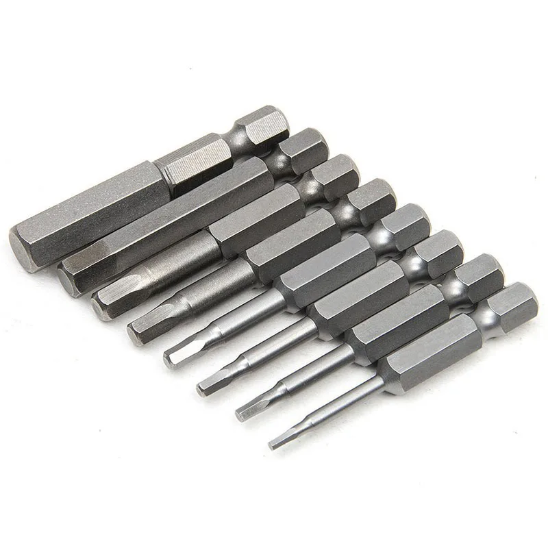 1pcs 50mm Hex Screwdriver Bits  1/4 Inch Hex Shank Magnetic Screw Drivers Set Hexagon Head Allen Wrench Drill Bits Set H1.5-H8