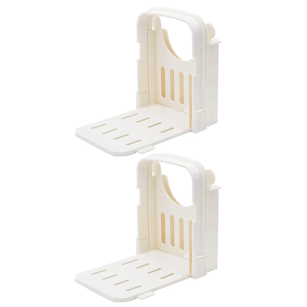 

2pcs Bread Slicer Guide ABS Plastic Foldable Toast White Easy Storage Manual Cutting Bread Loaf Sandwich Kitchen Tool
