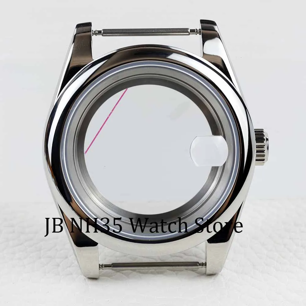 Silver 36mm /39mm Men\'s Watch Cases Sapphire Stainless Steel waterproof Parts For Seiko NH35 NH36 Movement 28.5mm Dial Hot Sale