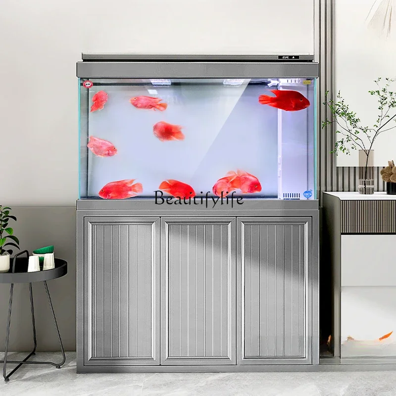 

FG26Ultra-white glass fish tank living room large bottom filter ecological aquarium household arowana tank