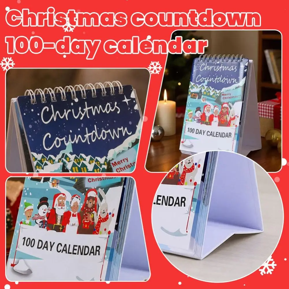 Christmas Christmas 100‑Day Countdown Desk Calendar 16.5×10×2cm Paper Advent Calendar,Festive Desktop Flip‑Over Holiday Countdown Ornament - Aliexpress Deal