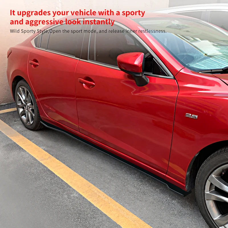 

Auto Accessories Side Skirt Extension Rocker Plate Lip Separator Bumper Car Styling Decoration ABS For Mazda 6 Atenza 2014-2019