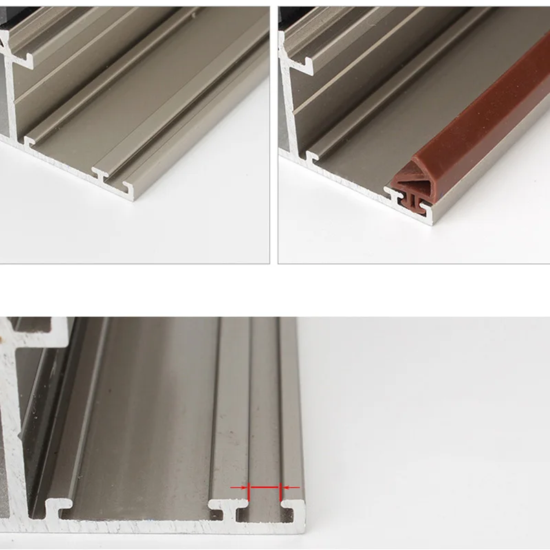 Aluminum Alloy Doors Windows Sealing Strip Card Slot Type Silicone Rubber Strip Windproof Waterproof Deadening Soundproof Strips