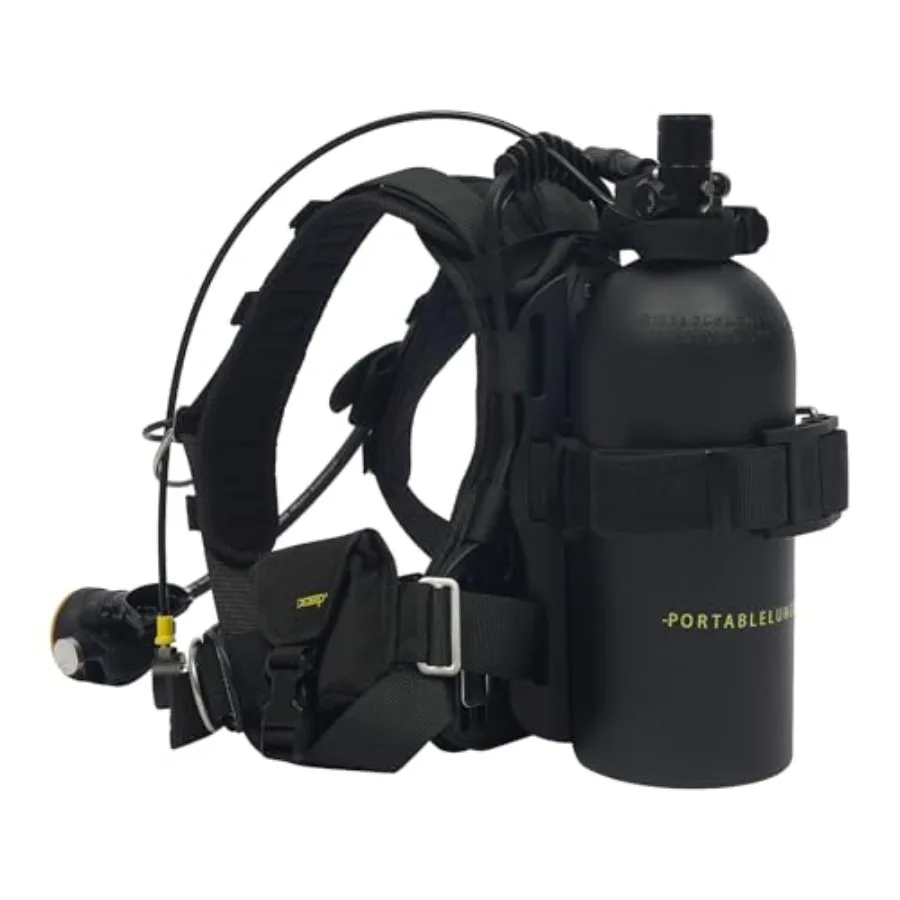 

Underwater diving kit: 3L aluminum scuba tank, black, lightweight backpack mask connector design, 30-40 min air supply for recr