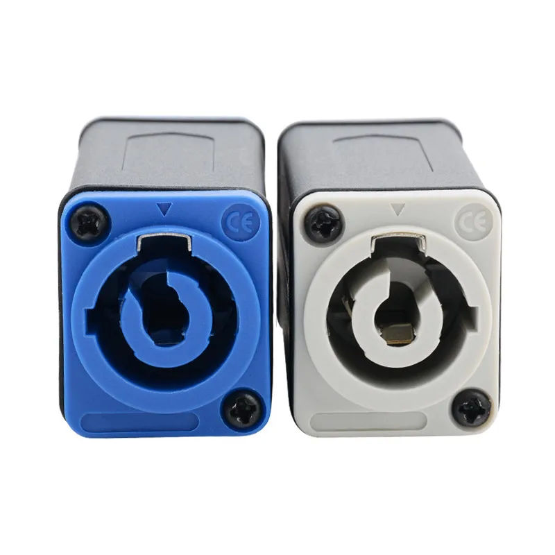 Adaptor Coupler AC PowerCon LED 10pcs konektor Extender kualitas tinggi speakermount Panel adaptor lurus biru putih