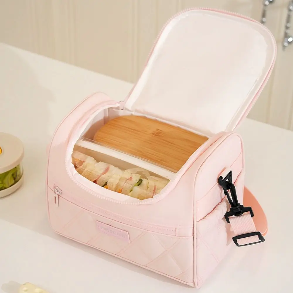 Portable Insulated Lunch Bag with Adjustable Shoulder Strap Top Handle Thermal Lunch Box Thermal Insulation Large Capacity
