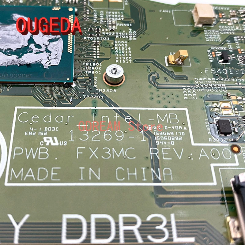 Imagem -05 - Ougeda-motherboard Laptop para Dell Intel com Sr215 3205u Ddr3l Pwb Fx3mc Rev:a00 08311v 3442 3443 Cn08311v