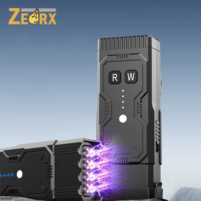 Multi Function Rechargeable Self-Defense LED Flashlight with Arc Lighter, Portable Self Protective Tactical Flashlight(Black)