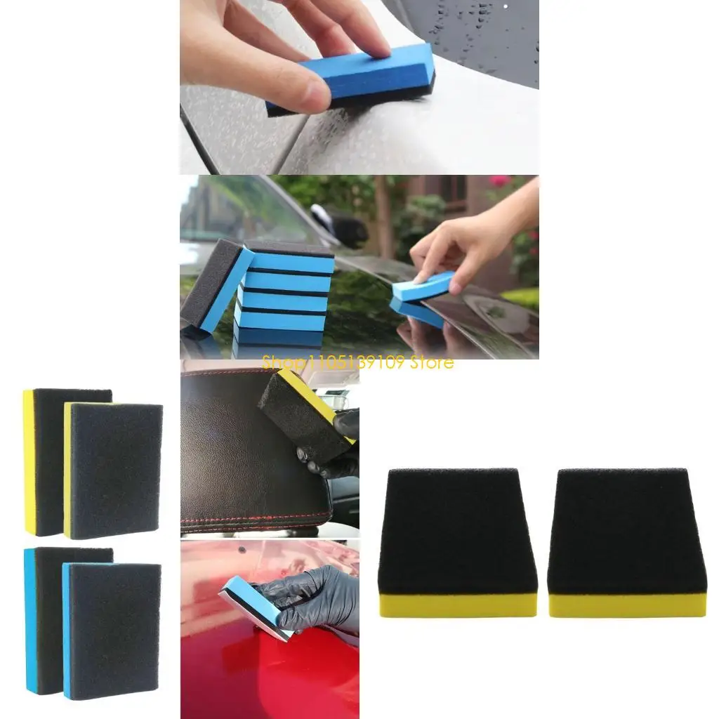 

2pcs Car Ceramic Coating Sponge Crystal Plating Sponge Block Vehicle Waxing Pad
