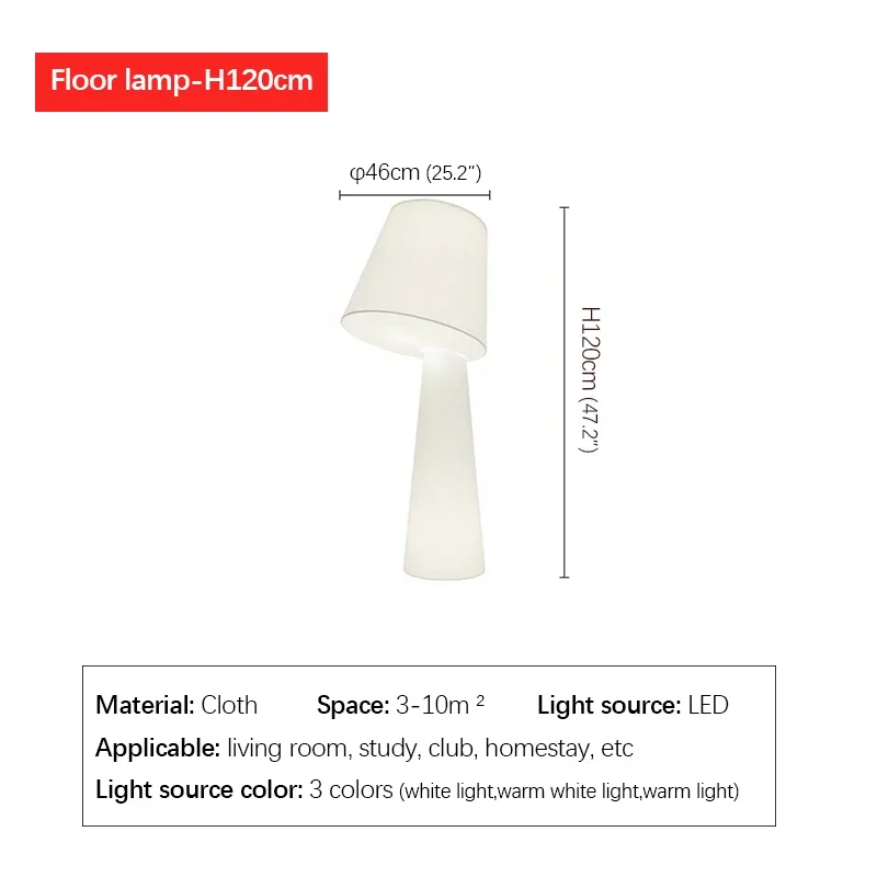 مصباح أرضي مصمم إيطالي من SEAN لغرفة المعيشة وغرفة النوم والدراسة والفندق والفيلا والإقامة المنزلية مصباح من قماش القماش #6