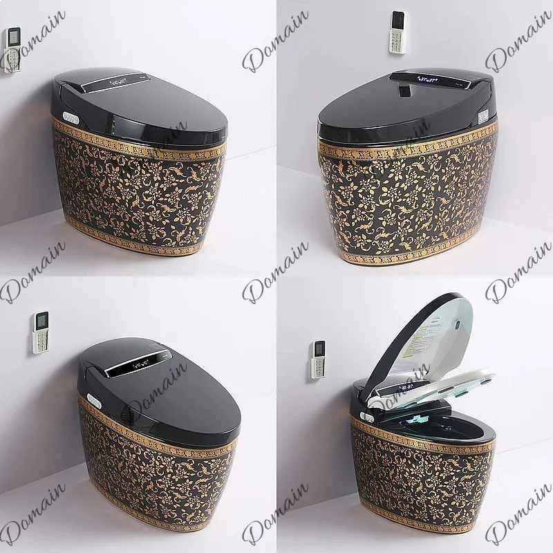 Household European Creative Black Egg-Shaped Toilet No Water Pressure Limit Odorless Automatic Smart Toilet