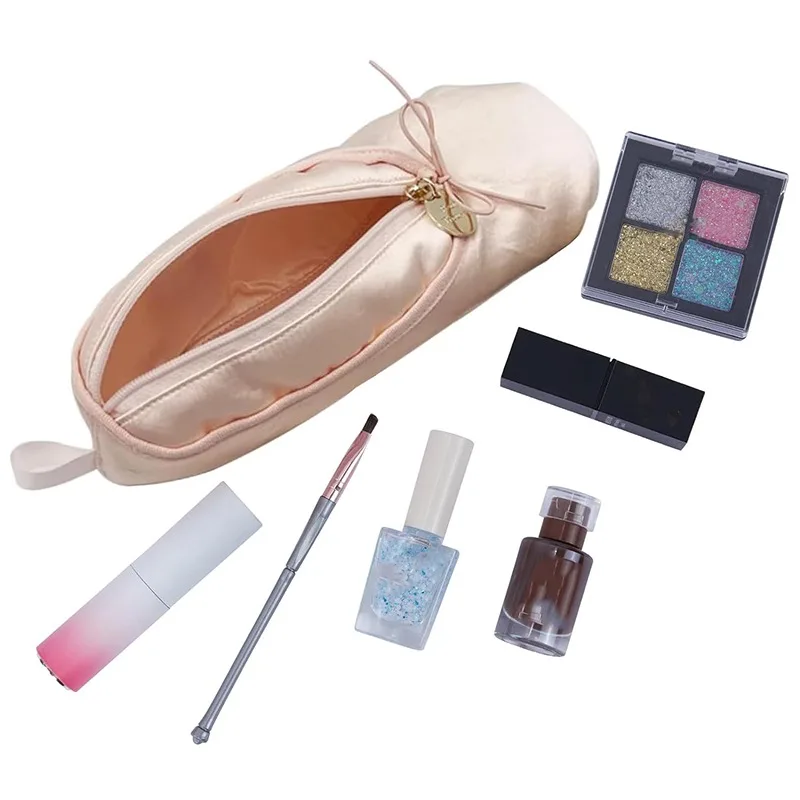 1 Pcs Creative Ballet Shoe Cosmetic Storage Bag Stylish Makeup Organizer Pencils Storage Case Perfect For Dance Enthusiasts