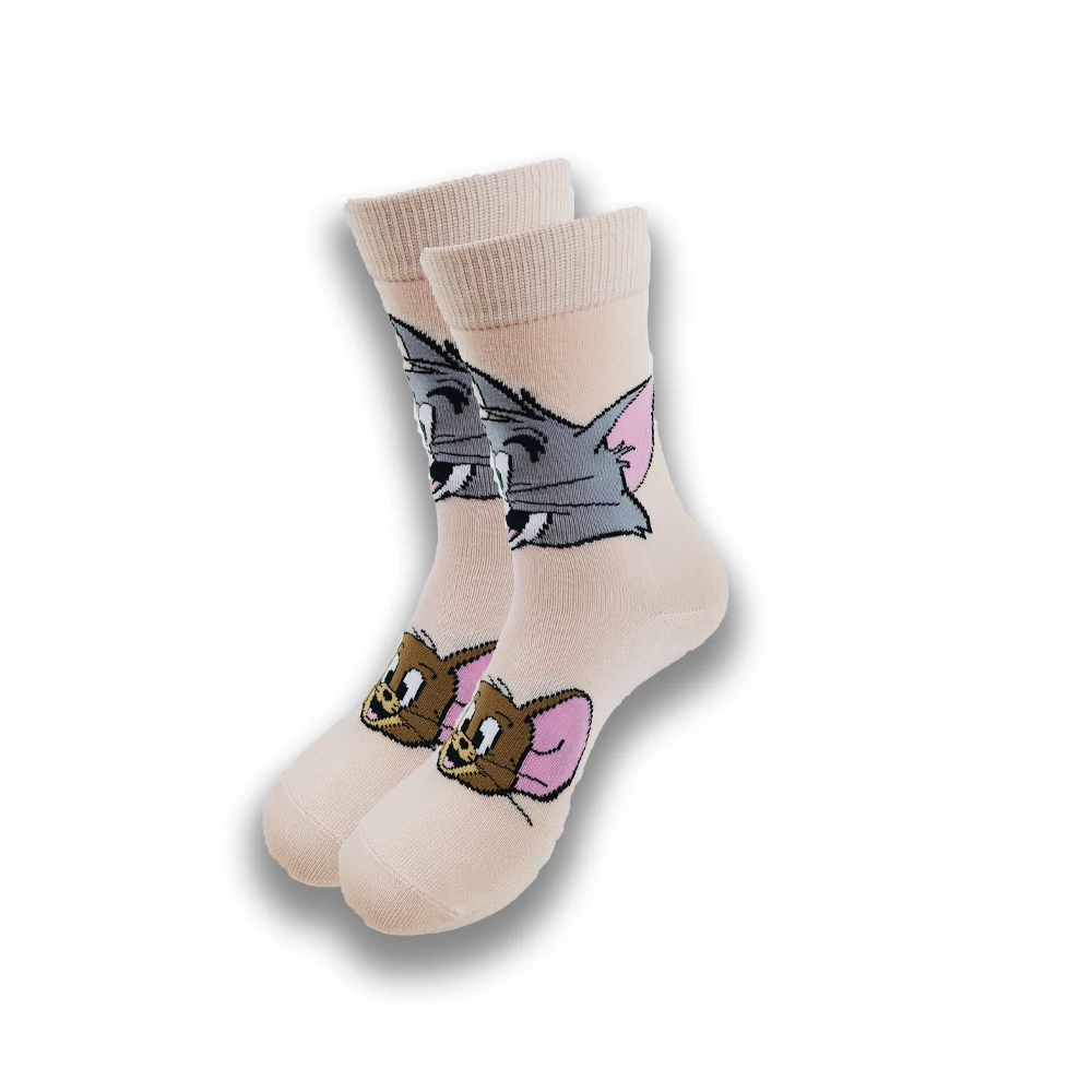 Cute cartoon characters head for men, women and children or ladies socks fashion tube  Children socks