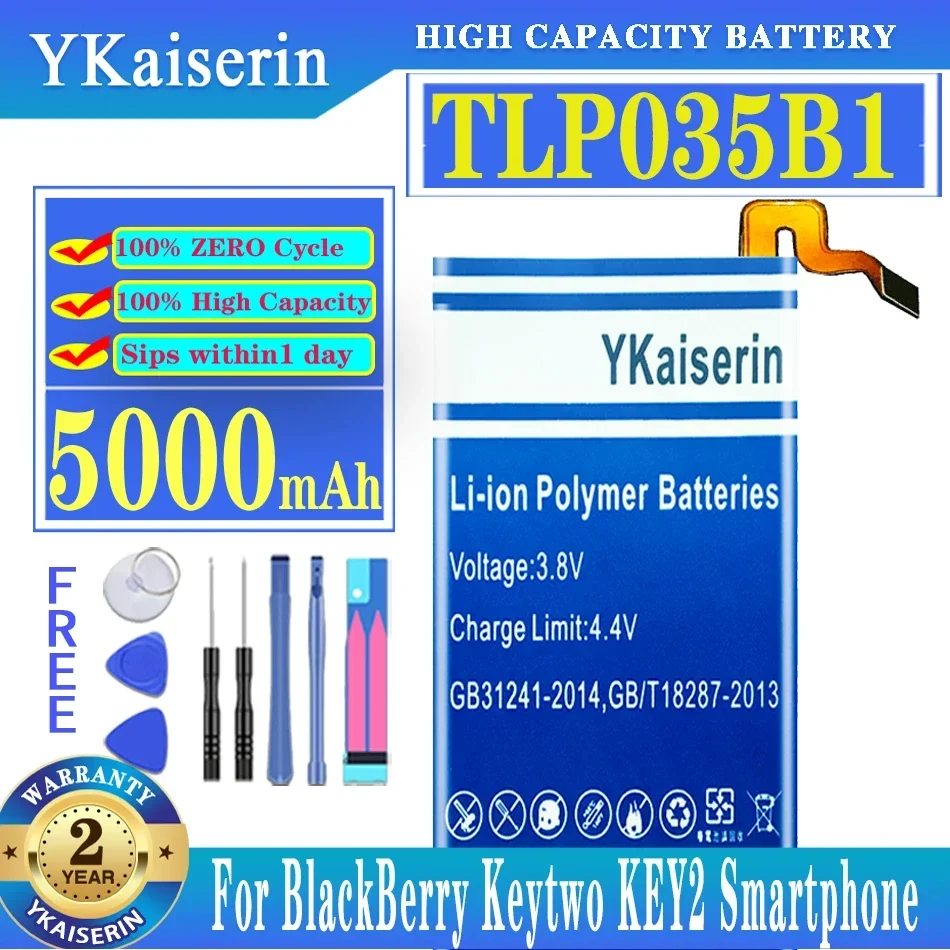 

Аккумулятор ykaisin TLP035B1, 5000 мАч, для BlackBerry Keytwo KEY2
