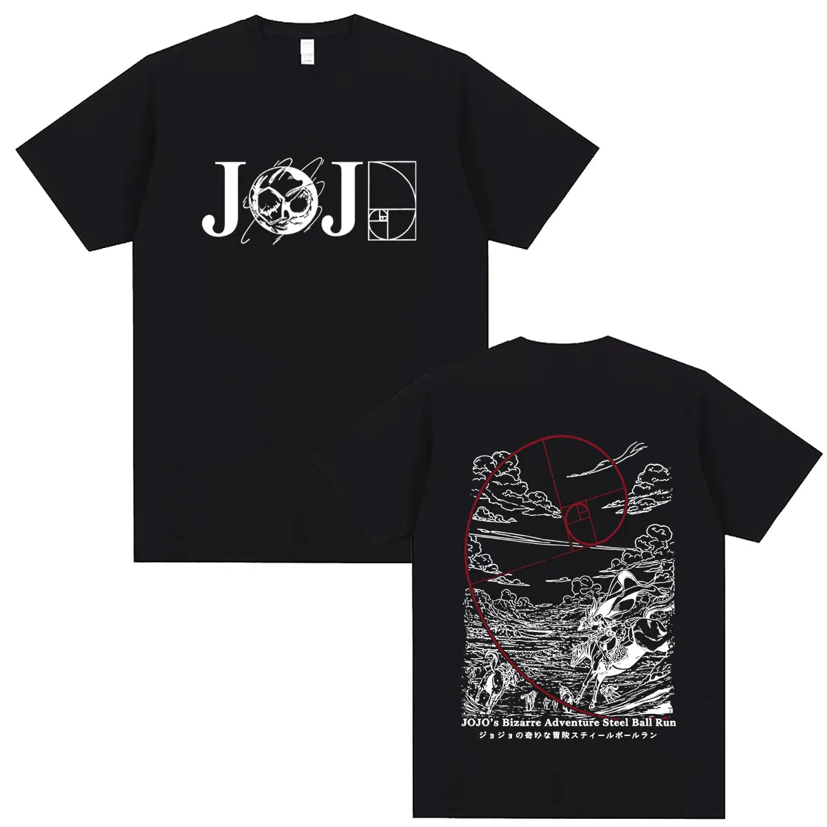 2026 Anime Jojo Bizarre Adventure Steel Ball Run T-Shirt Sommer Herren Damen Manga T-Shirts Männlich Vintage Lässige Streetwear – Detail 2