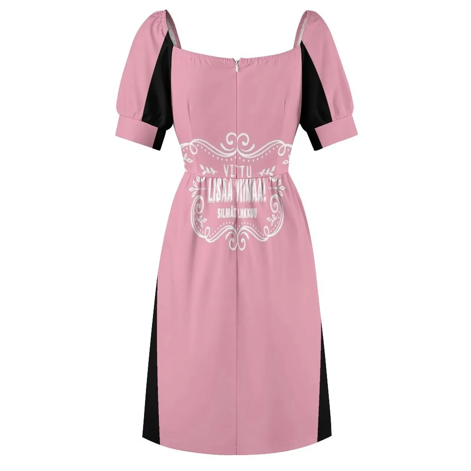 Liss?? Vi Sigur! Rosa - Klassisches ärmelloses T-Shirt-Kleid. Elegantes Kleid für Damen, Partykleider