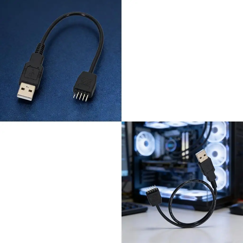 20/40/60cm USB A Male To 9Pin Male Mainboard Extension Adapter Cable High Speed Data Transfer