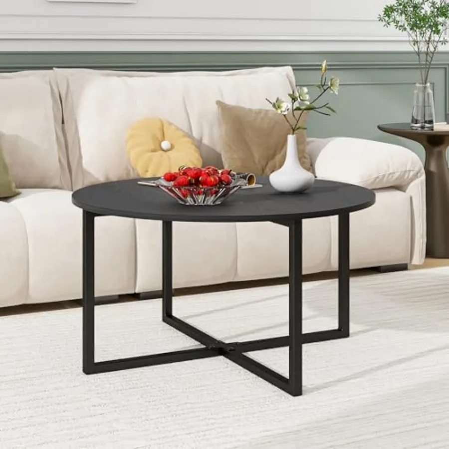 

Round Coffee Table Nesting Tables for Living Room Tea Desk with Metal Legs Tea Table Balcony End Sofa Table Study