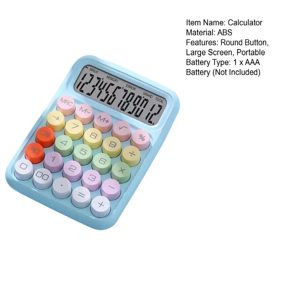

For Office School Home Vintage Desktop Stationery New Calculator Portable Mechanical Buttons Cartoon Calculator Easy To Use