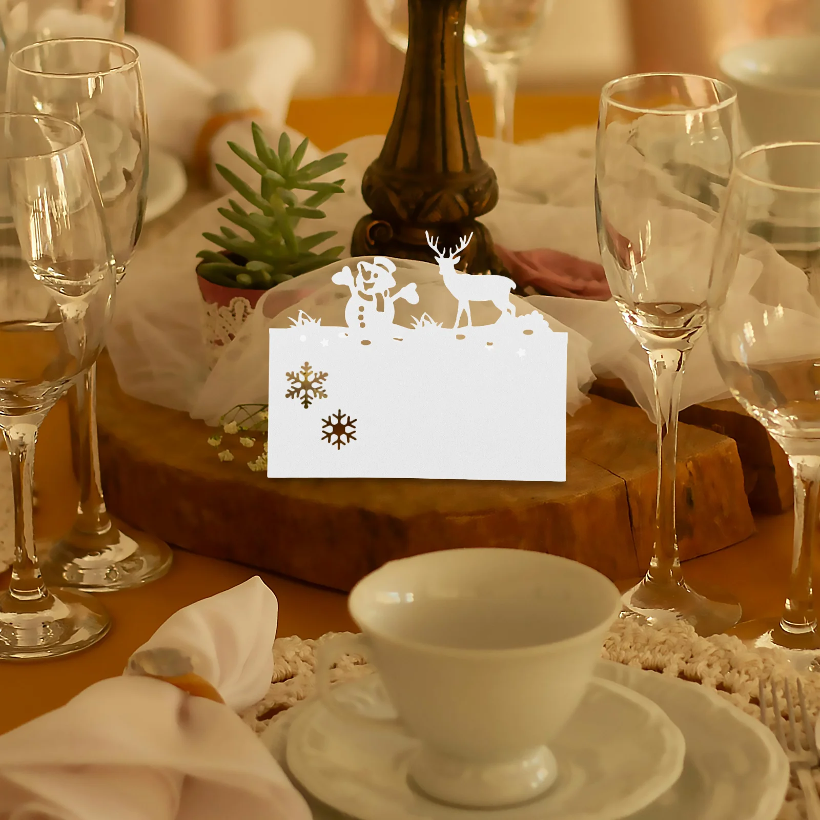 

50 Pcs Setting Get Let Table Name Place Cards Christmas Party Decor Holiday Dinner Seating