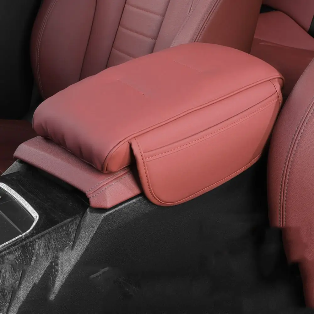 PU Leather Car Arm Rest Box Luxury Style Both Side Storage Center Console Storage Thicken Design Elbow Support Cushion