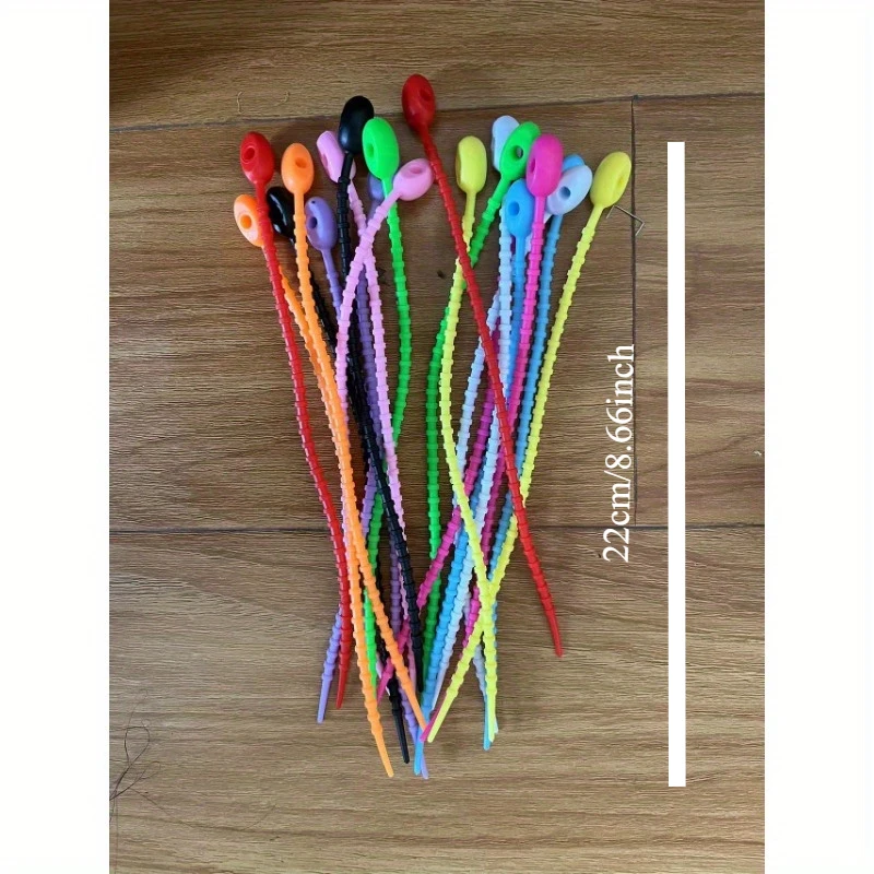 20Pcs/Lot  Silicone Reusable Bag Ties Twist Wire Fasten Cable Zip Tie Headset Data Line Wire Universal Tie