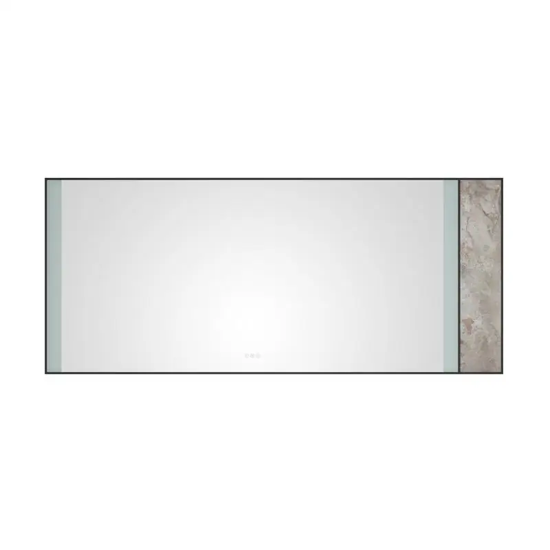 

84x36 Inch LED Bathroom Vanity Mirror, Wall-Mount, Anti-Fog, Memory Function, Adjustable Brightness, Natural Stone Decor,