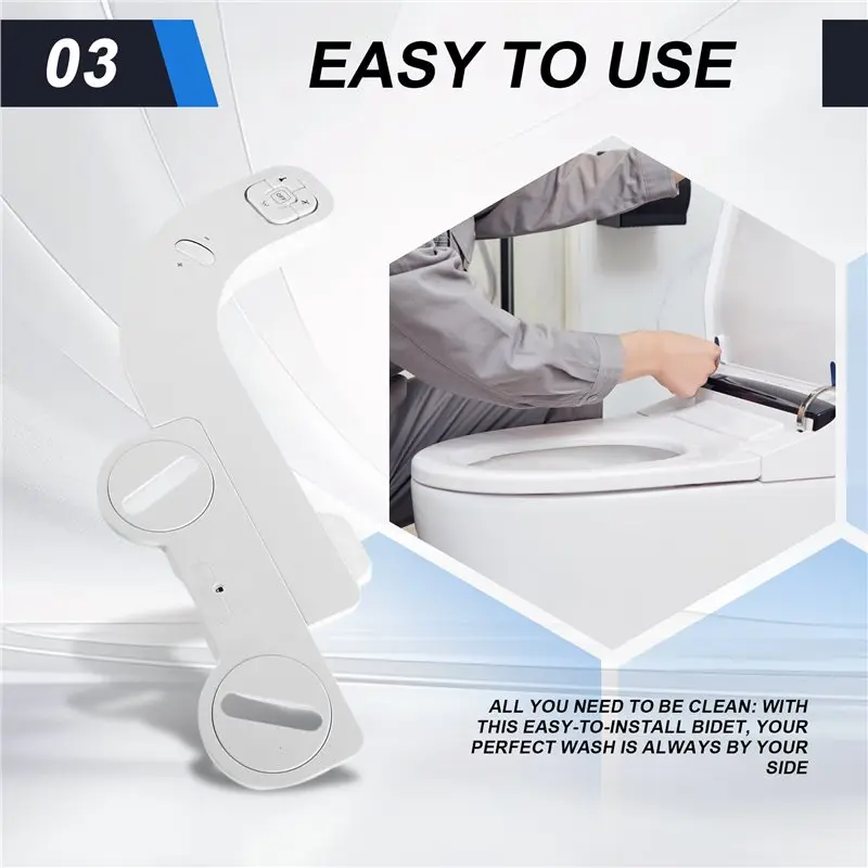 Adjustable Water Volume Flushing Bidet, Button-Type Portable Butt Cleaning Artifact, Body Cleanser 7/8 Inch Connector