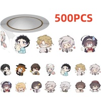 500PCS Anime Bungo Stray Dogs Roll Stickers Dazai Osamu Cartoon Sticker DIY Notebook Skateboard Phone Manga Decals Kids Toys