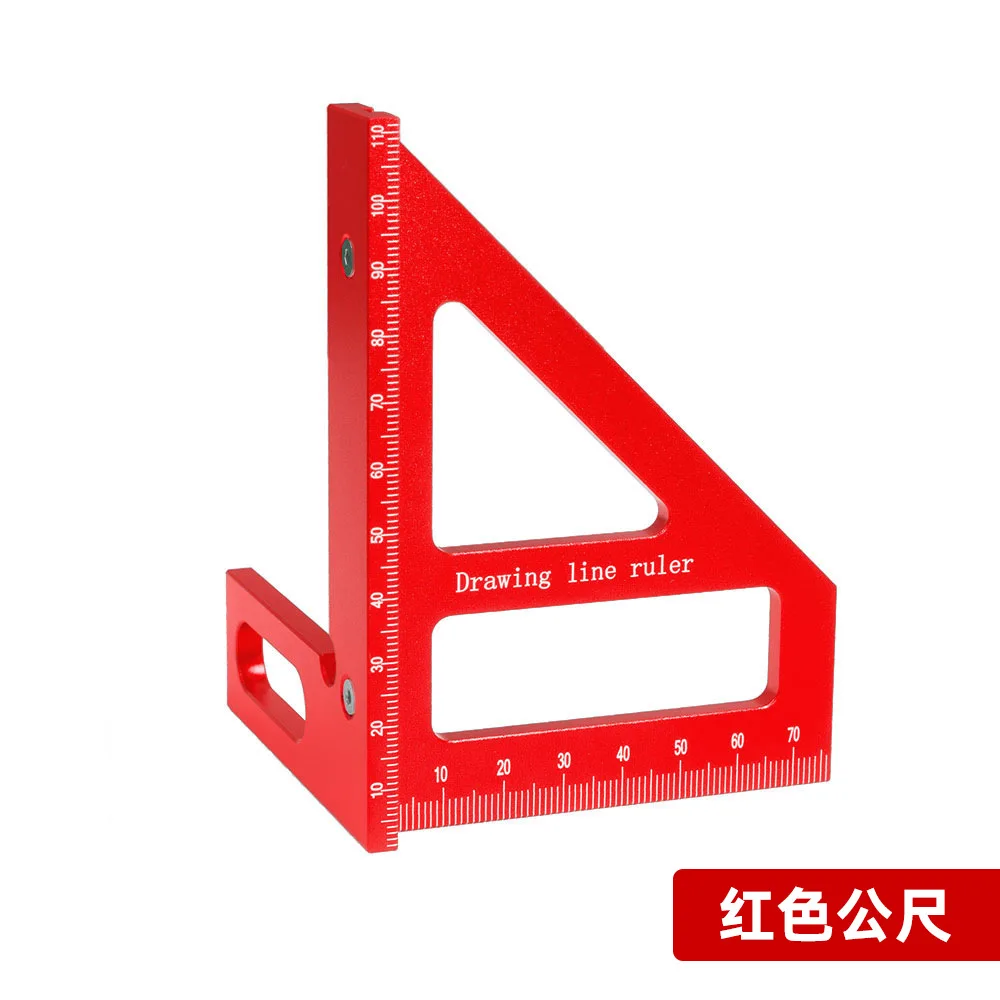Aluminum Alloy Woodcraft Measuring Ruler Triangle Ruler Right Angle Marking Positioner