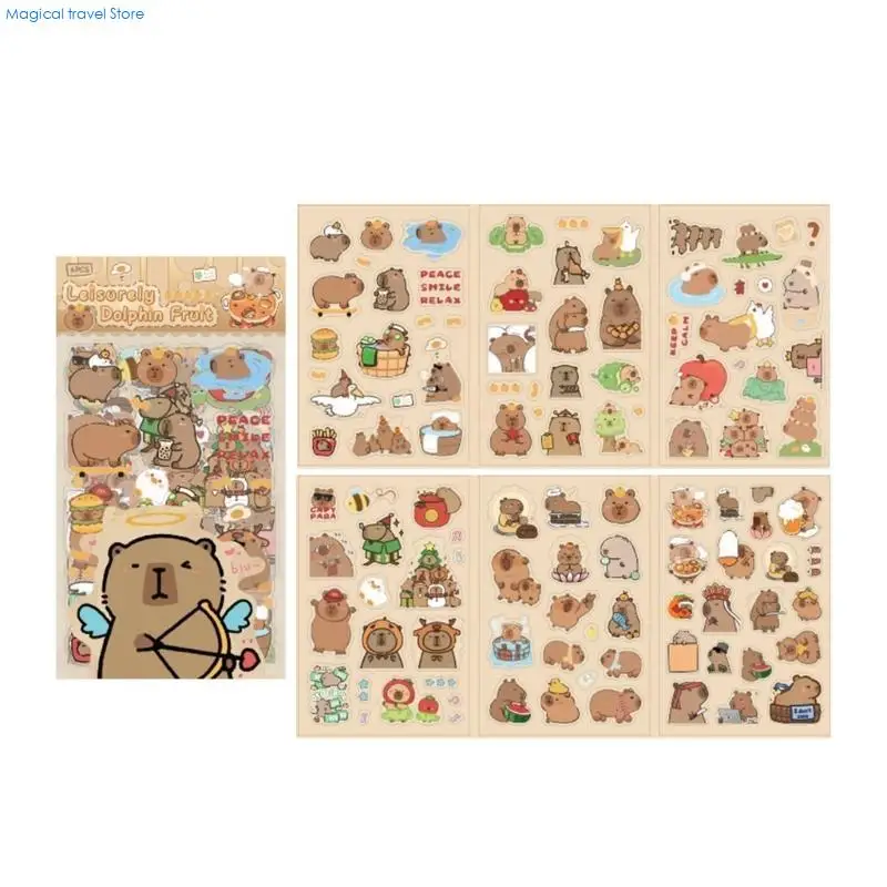 N2UB Cartoon Animal Sticker Water Resistant PET Sticker for Water Bottle Notebook Journal Phone Case Laptop Scrapbook Sticker