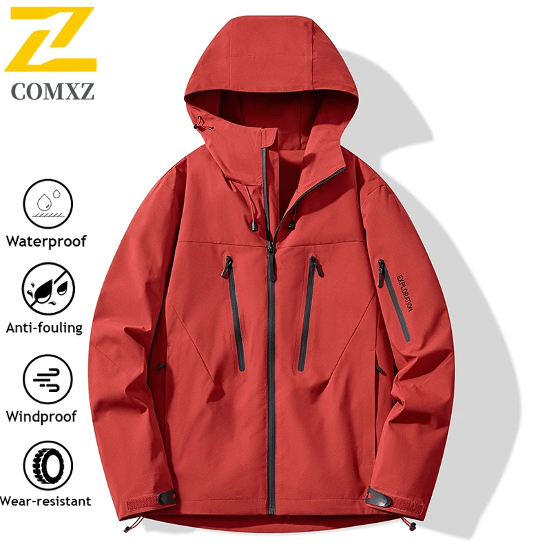 Techwear Jacket Men's Classic Zipper Soft Shell Waterproof Windproof Windbreaker Women Hiking Skiing Fishing Stormcoat Jacket