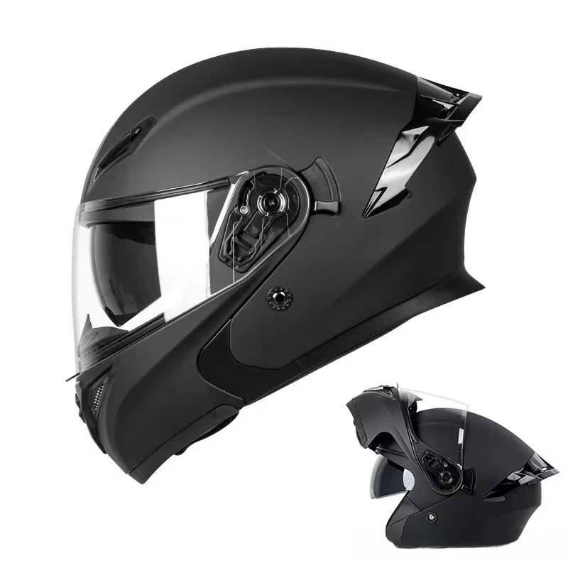 Unisex Racing Motobiker Flip Up Helmets Modular Dual Lens Motorcycle Helmet Full Face Safe Helmet Men Women