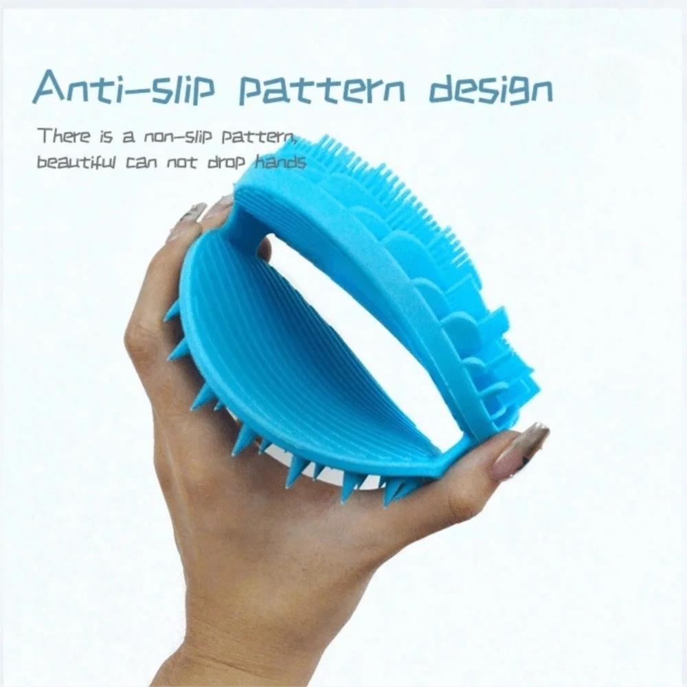 Double-sided Soft Bristle Shower Brush Silicone Cleaning Body Shampoo Brush Multi-functional Massage Bath Brush For Exfoliation