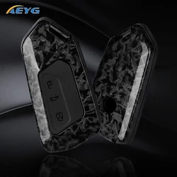 ABS Carbon Fiber Car Key Case Cover For VW Volkswagen Golf 8 Mk8 Koda Octavia 3 Buttons Smart Keyless Control Shell Accessories