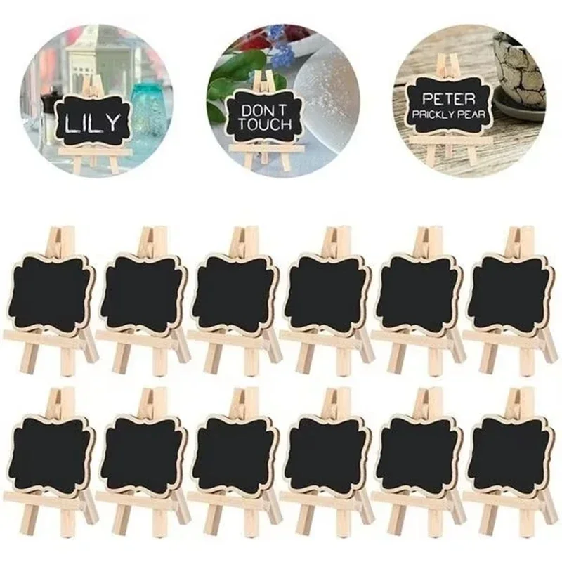 3/5/10/20PCS/Set Wooden Blackboard Mini Board Message Label Sign Chalkboard Portable Table Decoration for Birthday Wedding