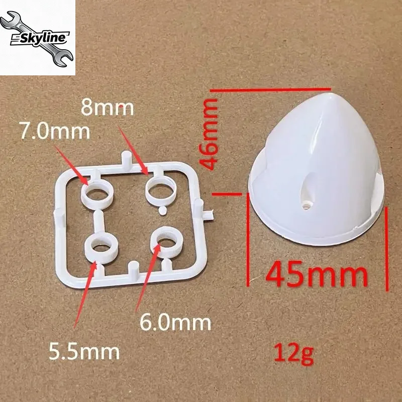RC Plane Models Spare Part 2pcs 45mm 45*46mm White Plastic Spinner  For Hobby Airplane Brushless Motor Propeller F-803 F3A Part